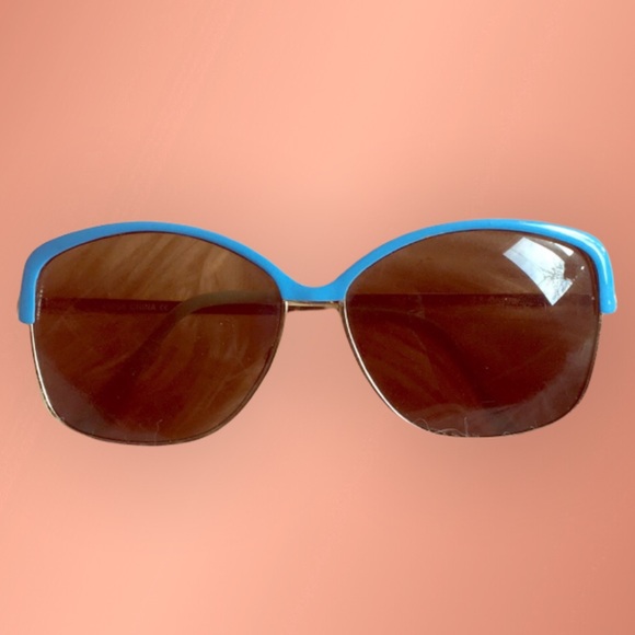 70s Blue rimmed sunglasses - Picture 2 of 2